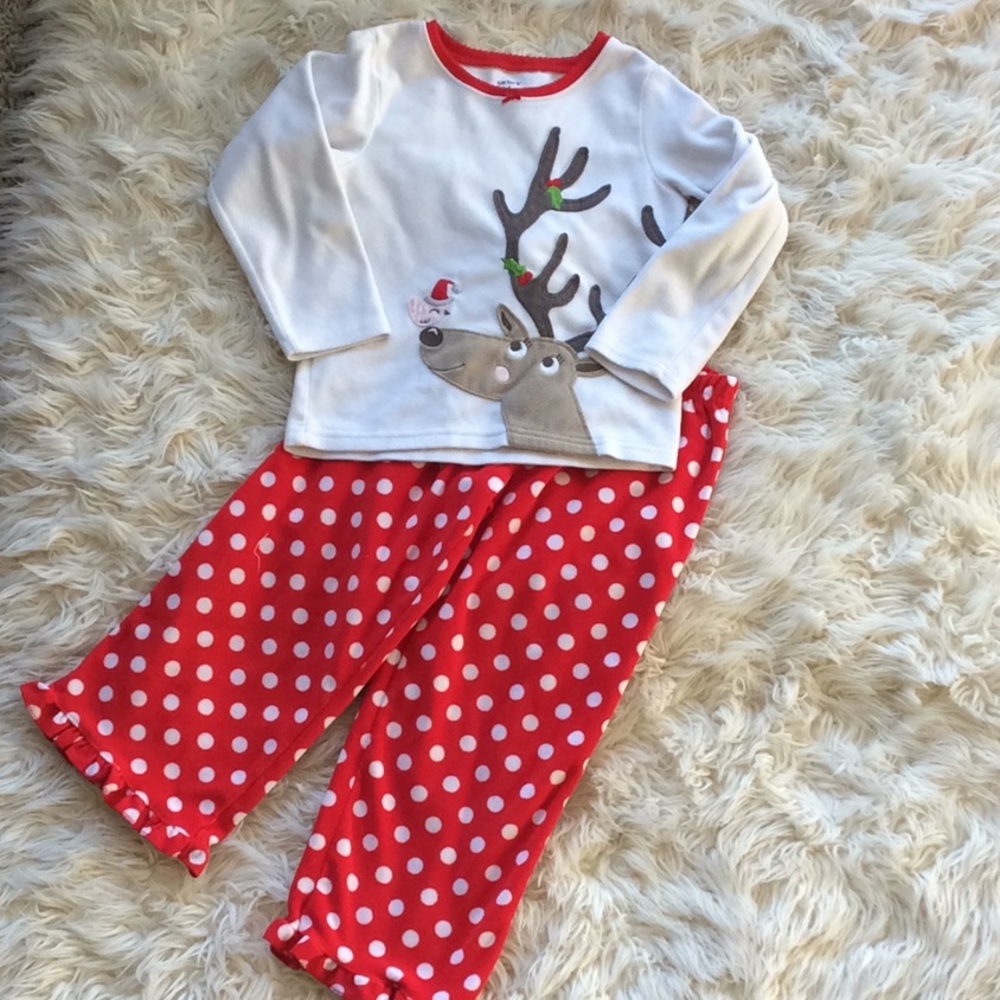5/$25 reindeer Christmas pajama fleece set size 4